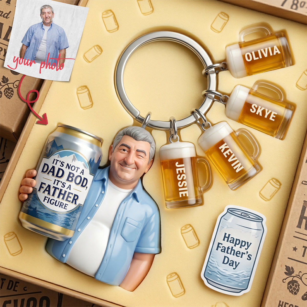 Dad Beer Acrylic Tag Keychain - Custom Photo Gifts For Dads 02nata080526-Homacus