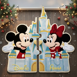 Romantic Couple Shape Doormat - Personalized Gifts For Couple 03KIDT041125-Homacus