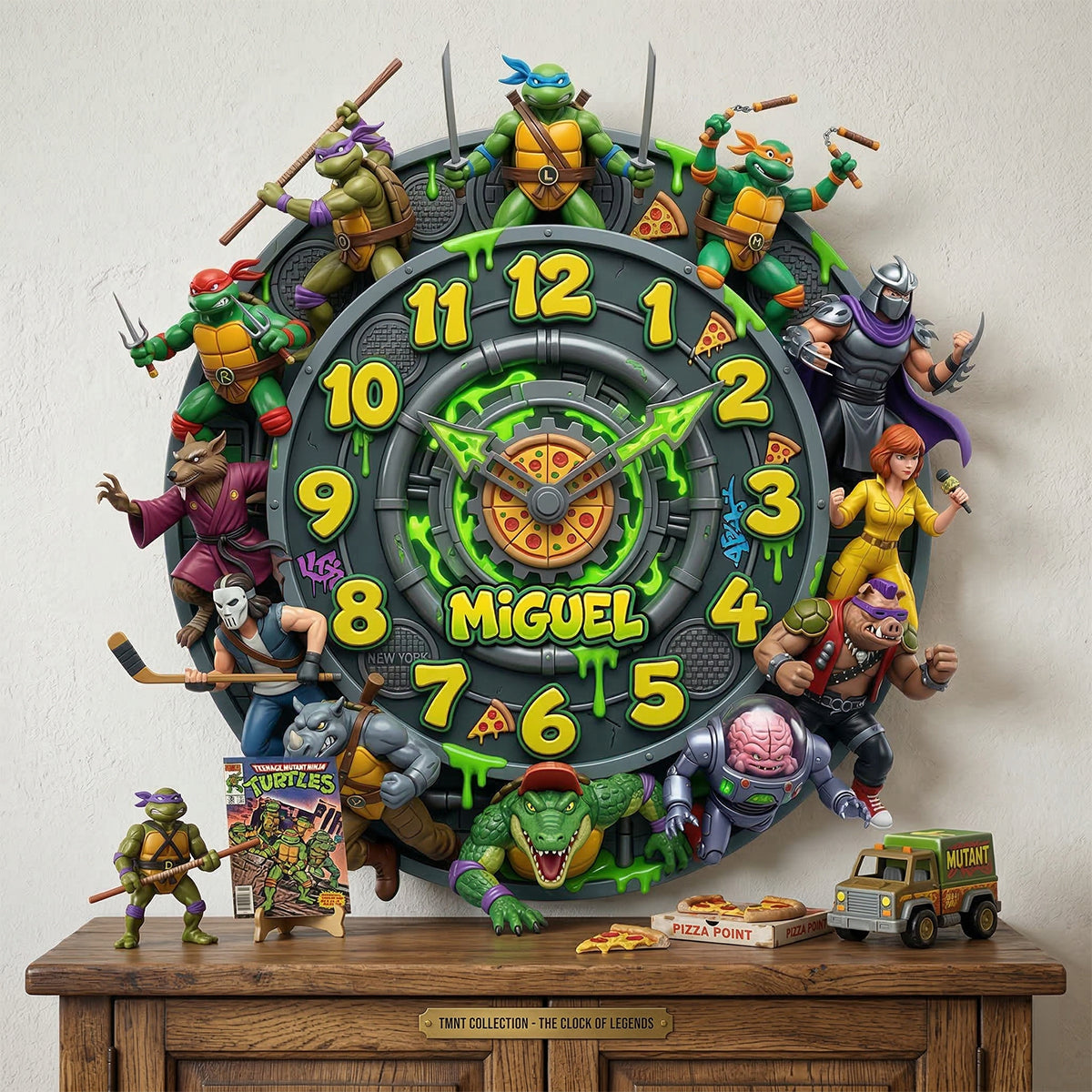 Retro Street Heroes Wall Clock - Personalized Gifts For Hero Lover Acrylic Hanging Wall Clock 06NATN130326-Homacus