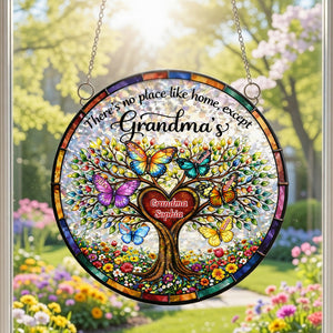 Butterfly Family Tree Suncatcher Ornament - Personalized Gifts For Grandma 06tymg040326-Homacus