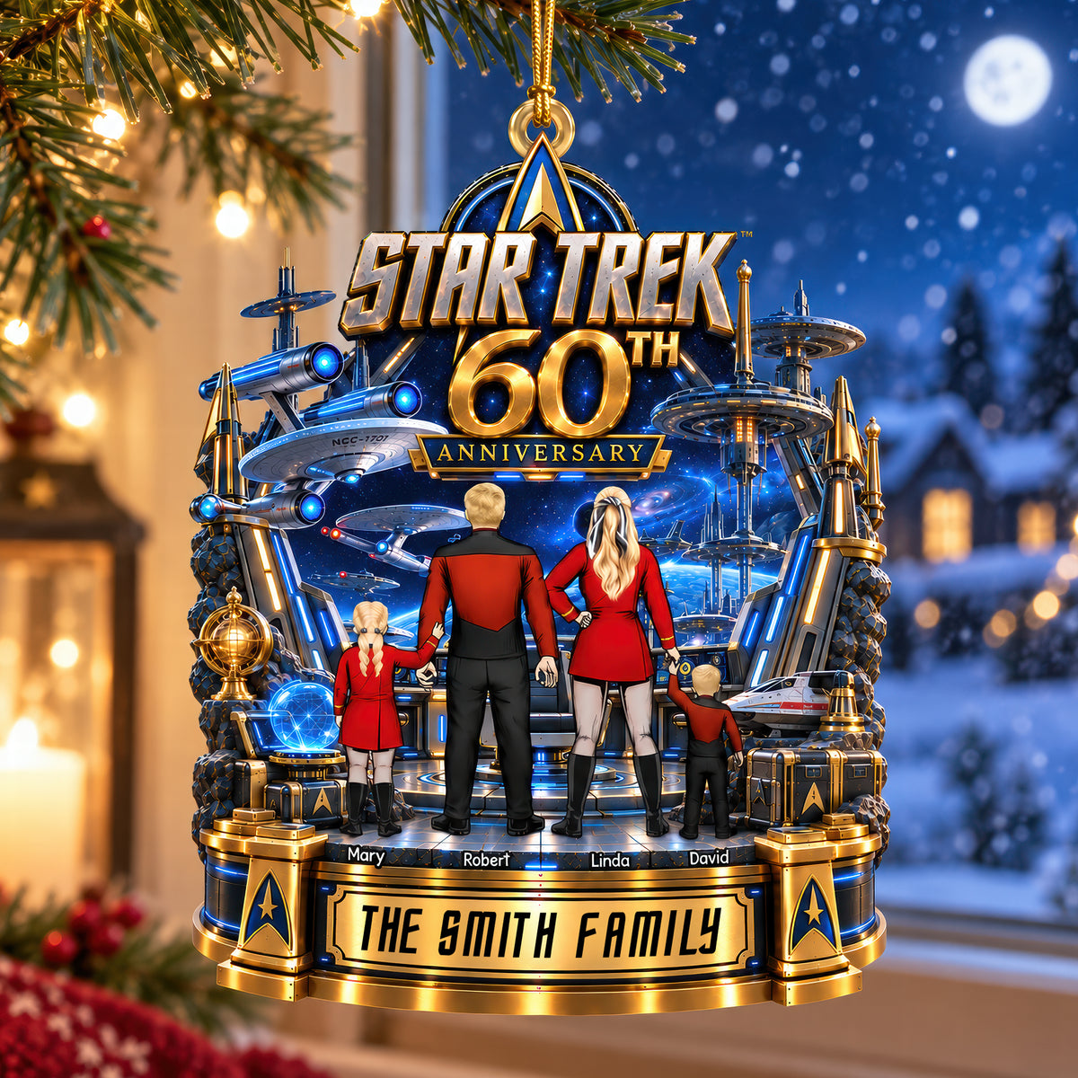 Sci-fi Theme Christmas Ornament - Personalized Gifts For Family 01OHQN230926-Homacus
