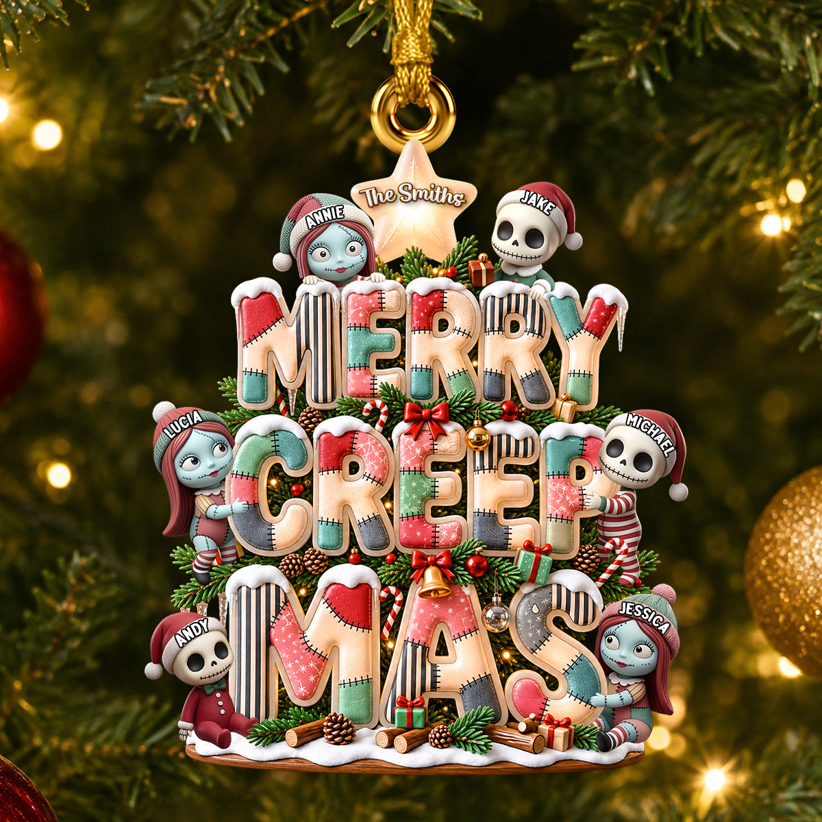 Merry Creepmas Christmas Ornament - Personalized Christmas Gifts 05padh120926-Homacus