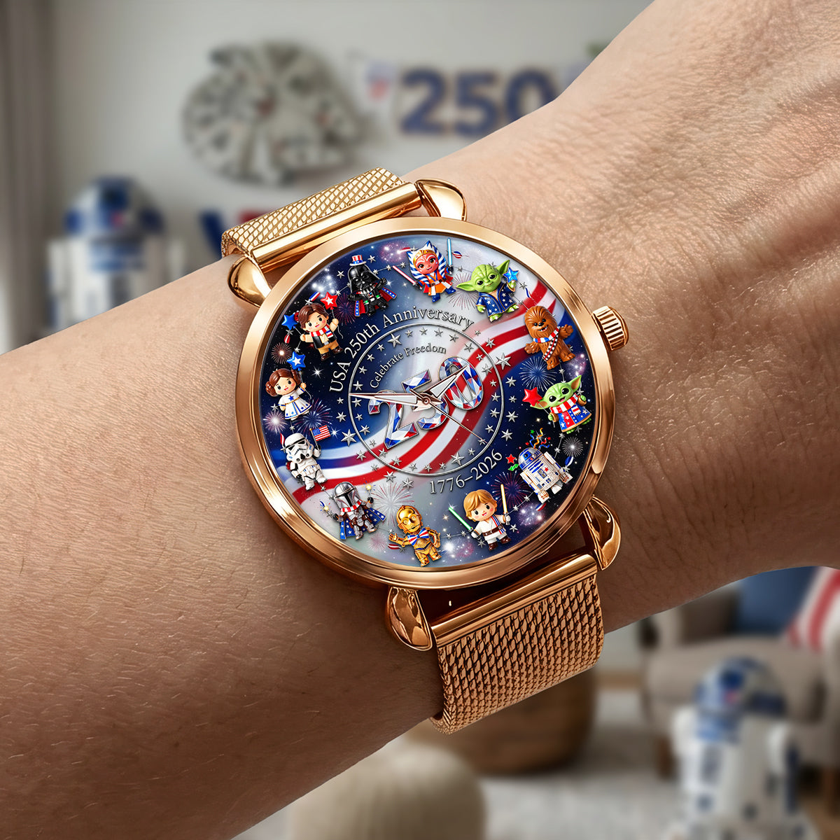 USA 250th Anniversary Mesh Strap Quartz Watch - Personalized Gifts For Patriots 03tota290526