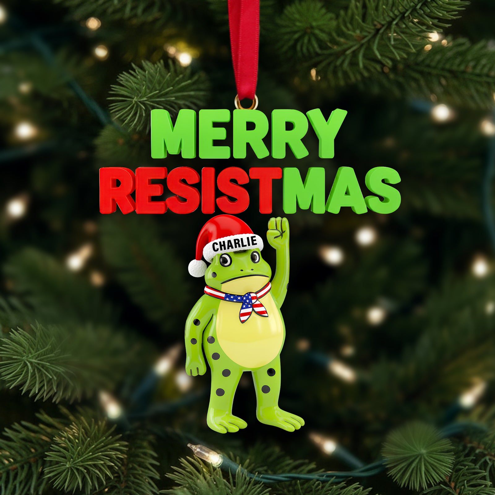 Merry Resistmas Ornament - Personalized Christmas Gift 03NALU281025-Homacus