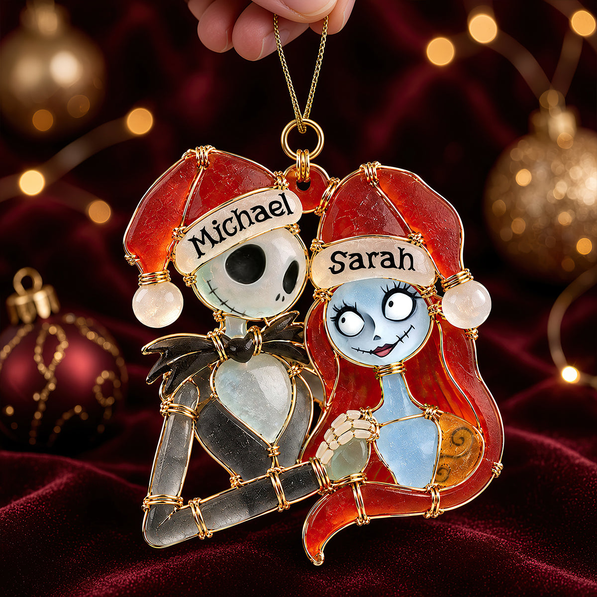 Love Till Death Sea Glass Effect Christmas Ornament, Personalized Gifts For Couple 07qhdt131026-Homacus