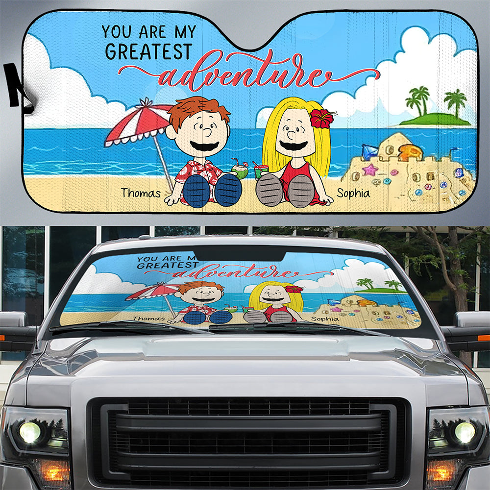 Personalized Gifts For Couple Windshield Sunshade 02xqqn230125pa Summer Vacation-Homacus