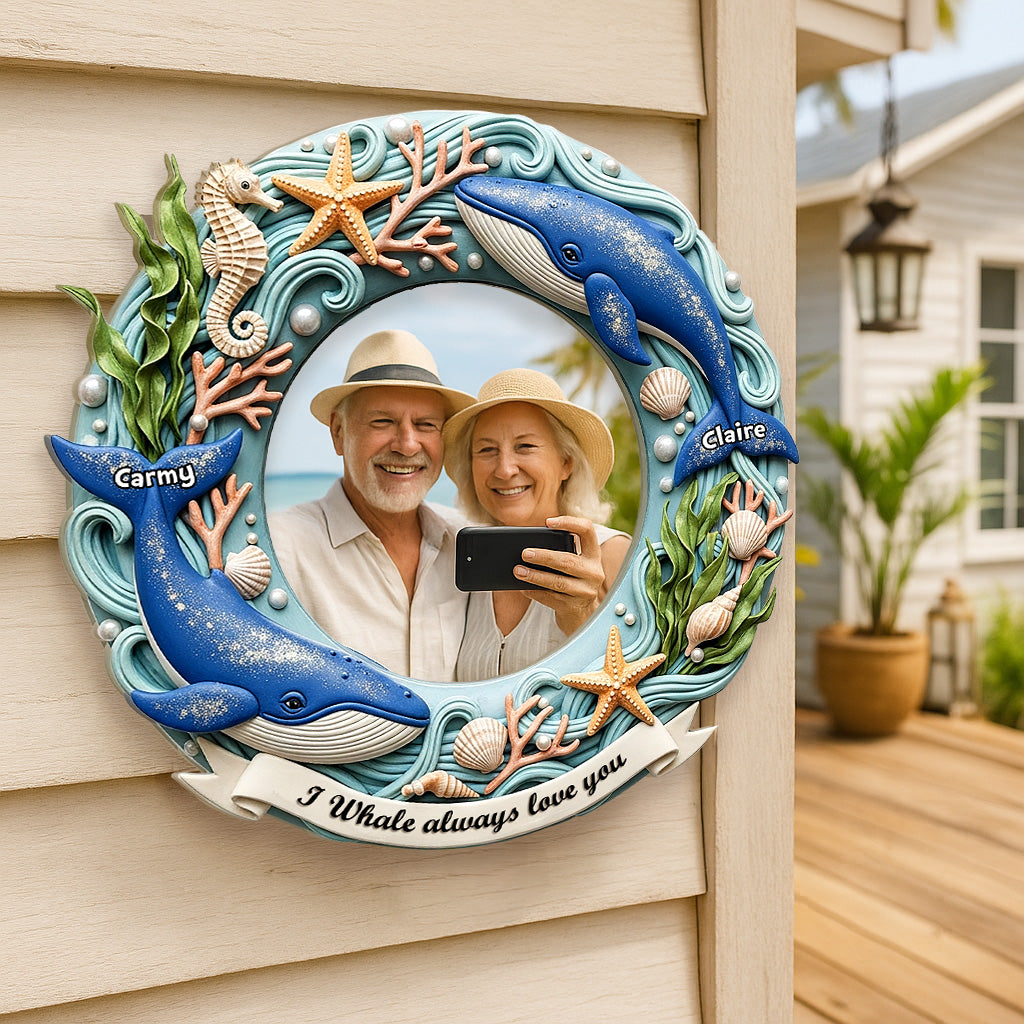 Old Whale Couple Custom Shaped Mirror - Personalized Gifts For Couple 02PAMG010825-Homacus
