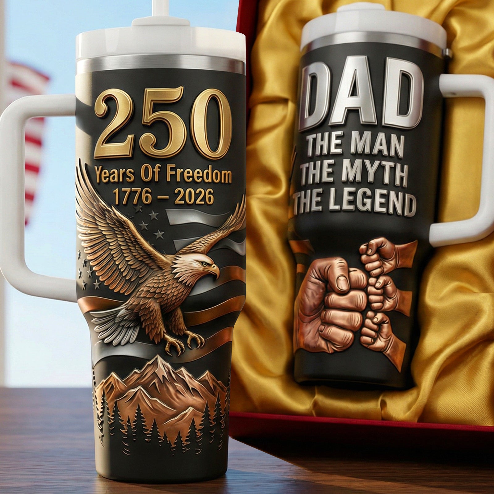 America 250th Anniversary Tumbler - Personalized Gifts For Dad 04naqn020326-Homacus