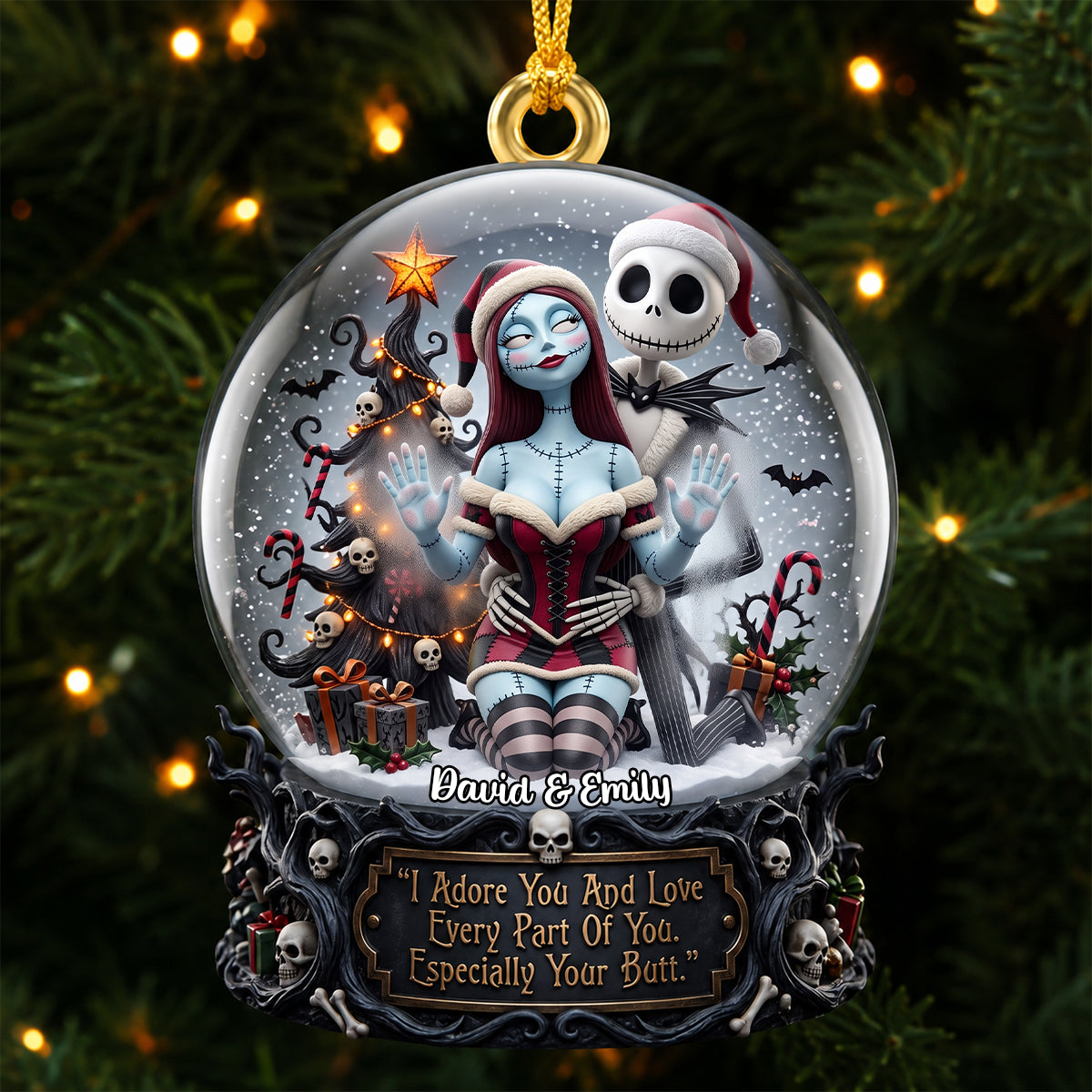 Mischievous Couple Acrylic Ornament - Personalized Christmas Gifts For Couples 02padh030826-Homacus