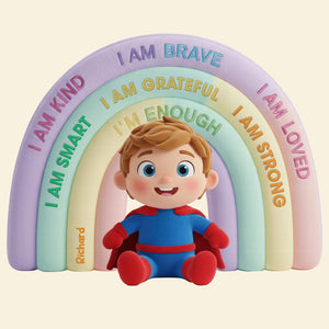 Positive Affirmations Rainbow Custom Shape Pillow - Custom Photo Gifts For Kids 04NAQN111125-Homacus