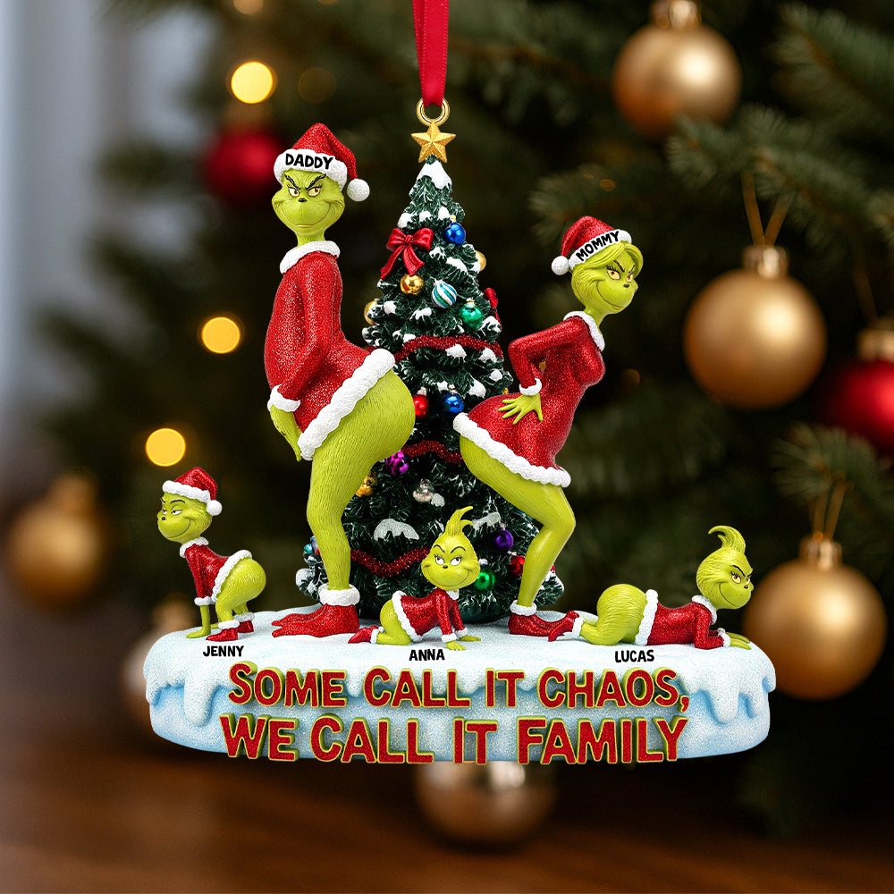Funny Green Monster Family Personalized Gifts For Family Christmas Ornament 05natn180925-Homacus
