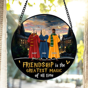 Personalized Gifts For Friends, Friendship Round Stained Glass 03TOLU130824HG-Homacus