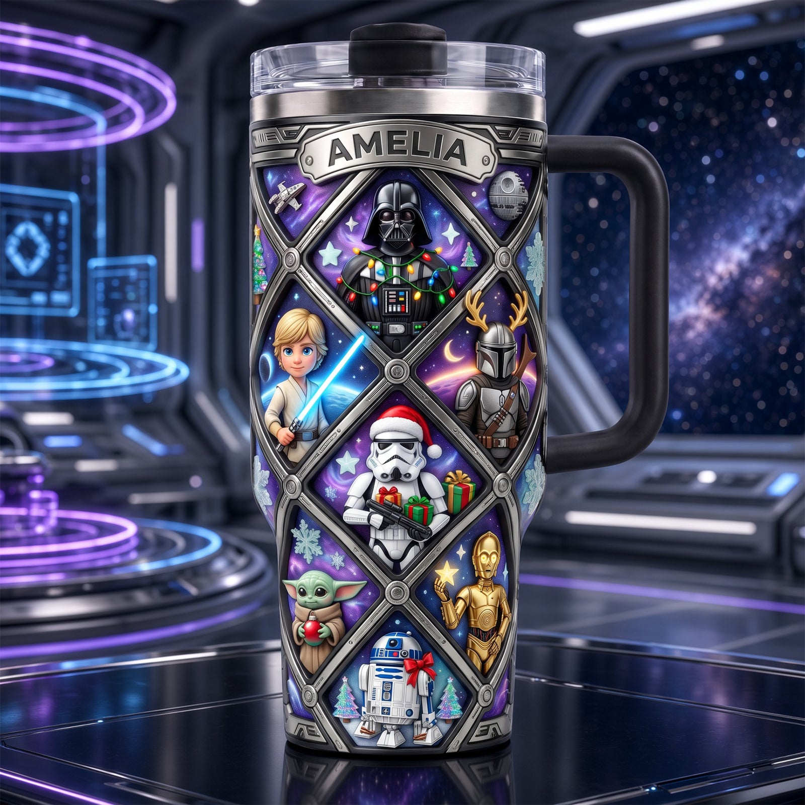 Cosmic Character Christmas Tumbler - Personalized Gifts 05palu241026-Homacus