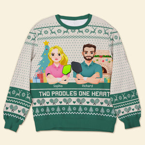 Personalized Christmas Gifts For Couple Love Pickleball Ugly Sweater 03XQQN221024PA-Homacus