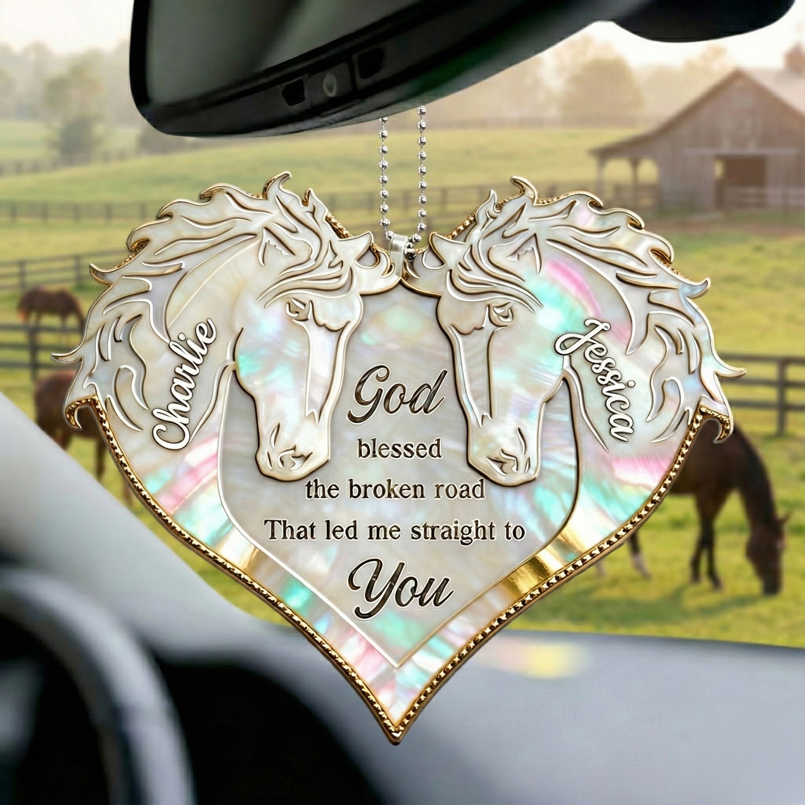 Horse Couple Car Ornament - Personalized Gifts For Couples 05tgmg291225-Homacus