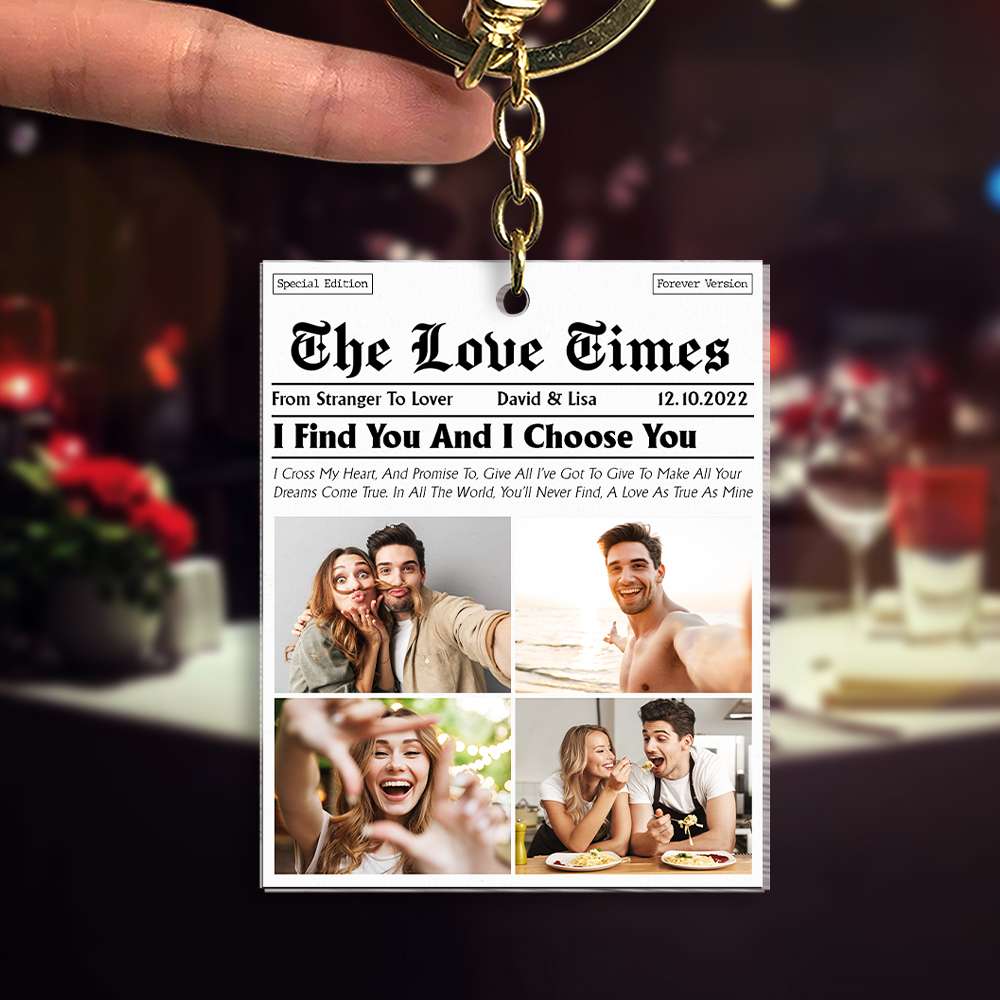 Custom Photo Gifts For Couple Acrylic Keychain Valentine The Love Times 04XQMH281124-Homacus