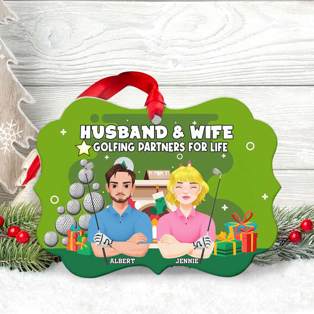 Personalized Gifts For Couples Love Golf, Christmas Medallion Ornament 03TOLU281024PA-Homacus
