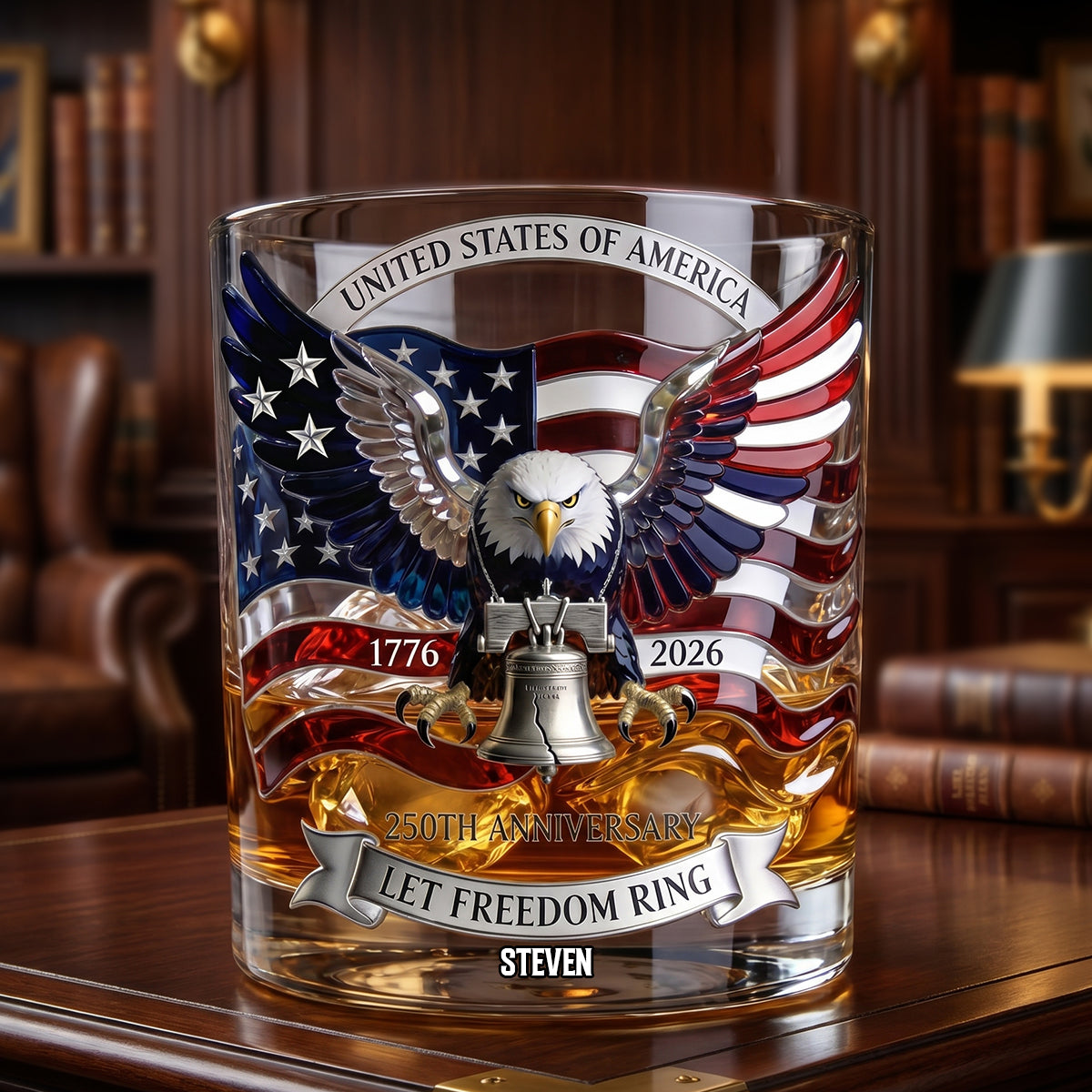American Eagle Bring Liberty Bell Drinking Glass - Personalized Gifts For Patriots 04qhdh060626-Homacus