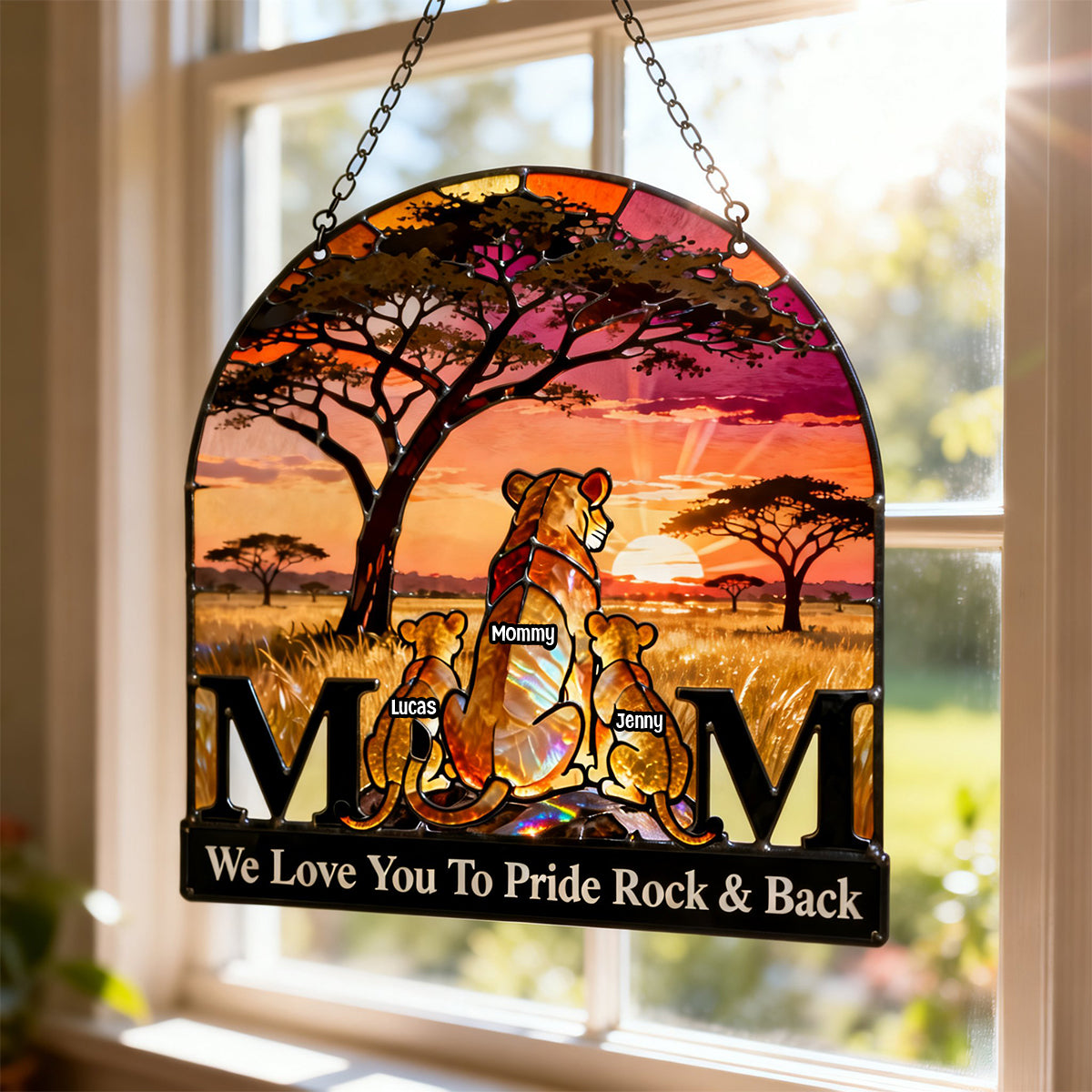 Mom & Cubs Suncatcher Ornament - Personalized Mother's Day Gifts 04NATN250226-Homacus