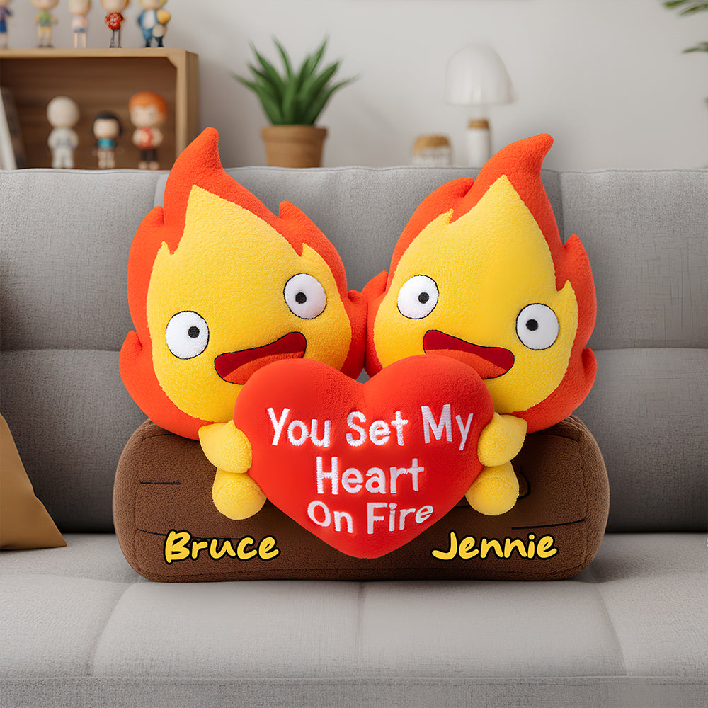 Flame Couple Custom Shape Pillow - Personalized Gifts For Couples 06nadt291125-Homacus