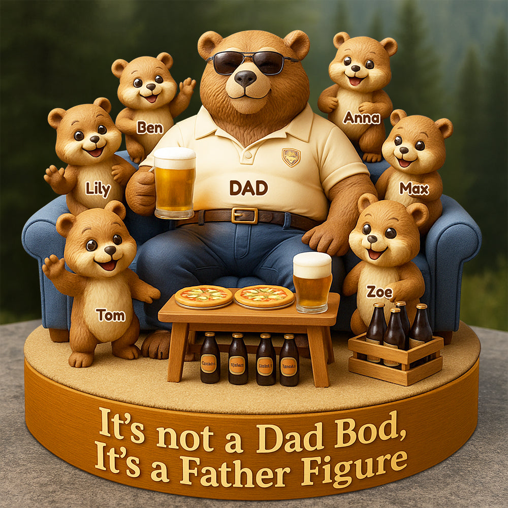Bear Dad Bod Acrylic Plaque Personalized Gifts For Dad 03TODT010524-Homacus