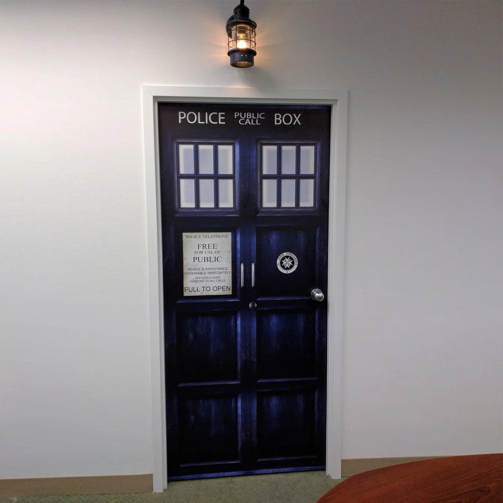 Door Cover For Movie Fans 02HUXX120924 Police Box Door Cover-Homacus