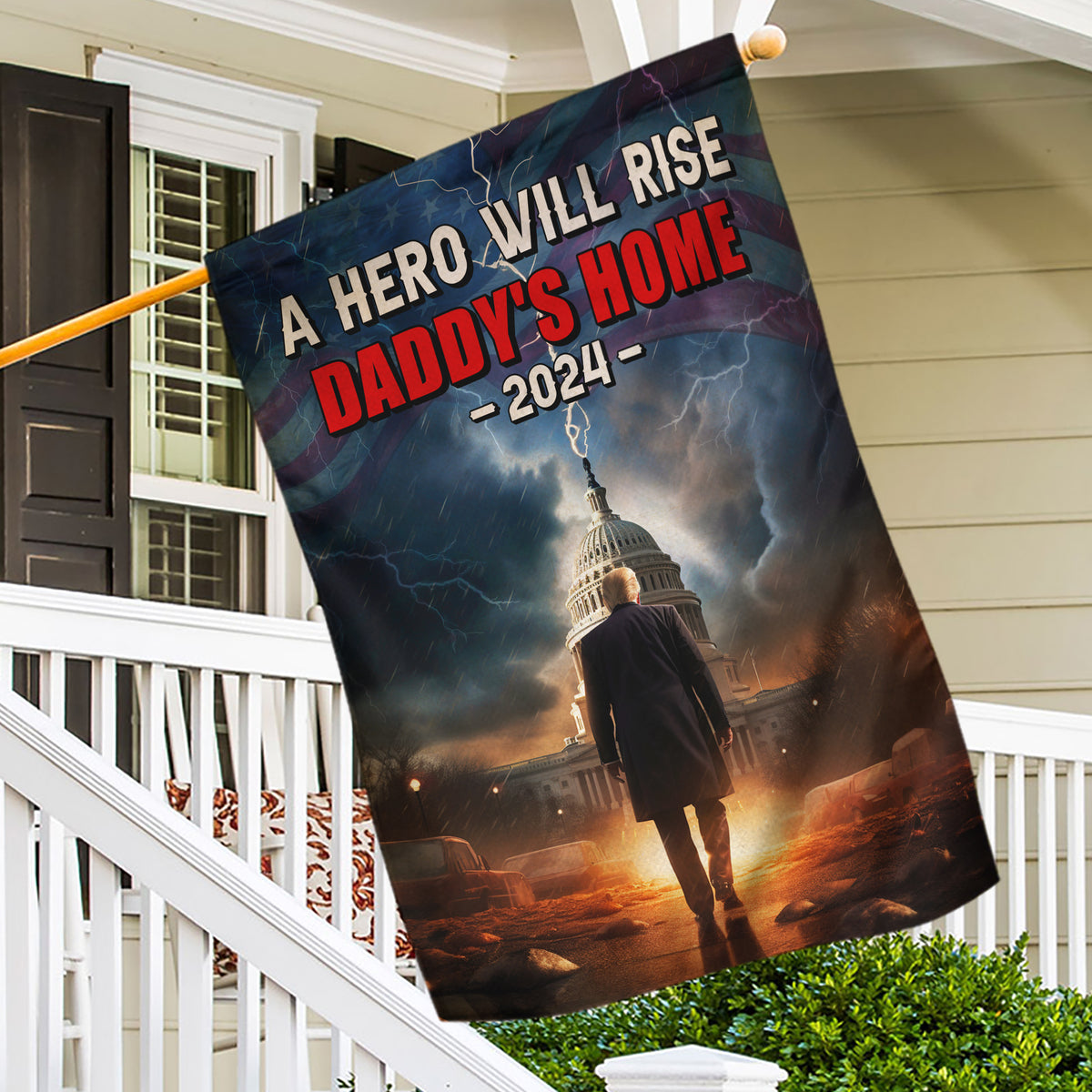 Daddy's Home 2024 - Funny Political Election House Flag 01naqn040724-Homacus