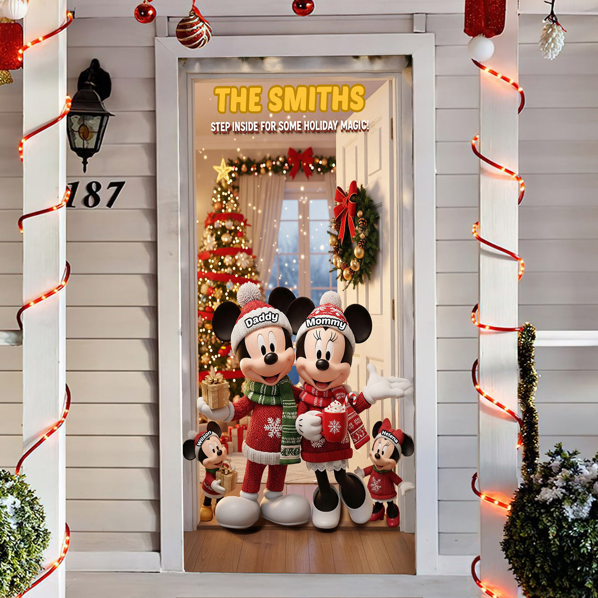 Welcome Family Door Cover - Personalized Gifts For Family 06PGMG031125-Homacus