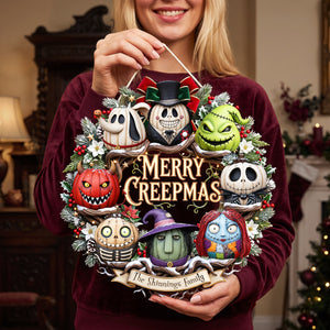 Merry Creepmas Wreath Acrylic Sign - Personalized Christmas Gifts 02pata110826-Homacus
