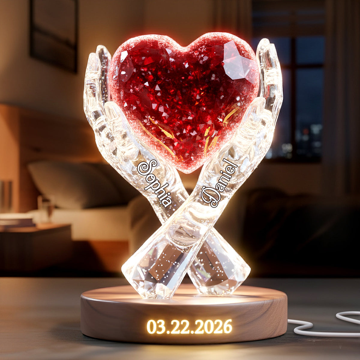 Heart Of Love Acrylic Light Box - Personalized Gift For Couples 06HYLU151225-Homacus