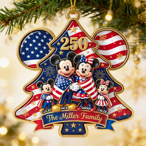 Patriotic Family Christmas Ornament - Personalized 250th Anniversary Gift For Family 06NADT240826-Homacus