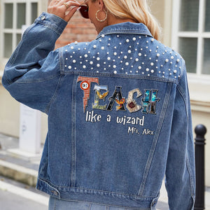 Personalized Gifts For Teacher Denim Jacket 02HUMH040624-Homacus