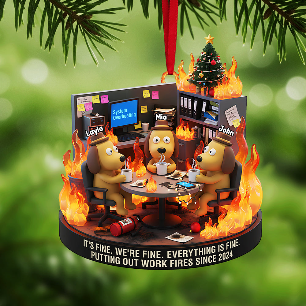 Personalized Gifts For Christmas, Coworker Dog Meme Acrylic Ornament 01nata101025-Homacus