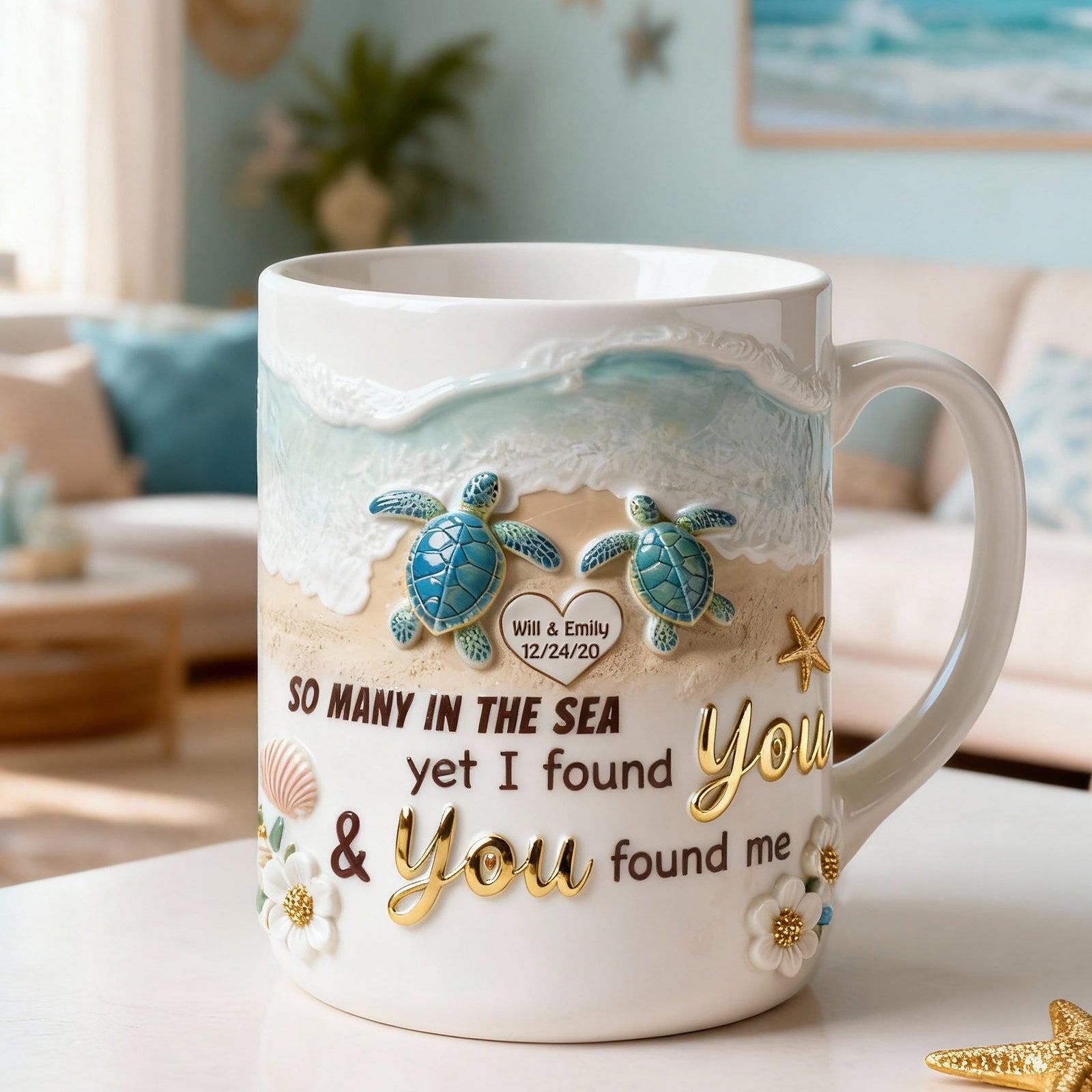 Turtle Couple Coffee Mug - Personalized Gifts For Couple 04tomg150126-Homacus