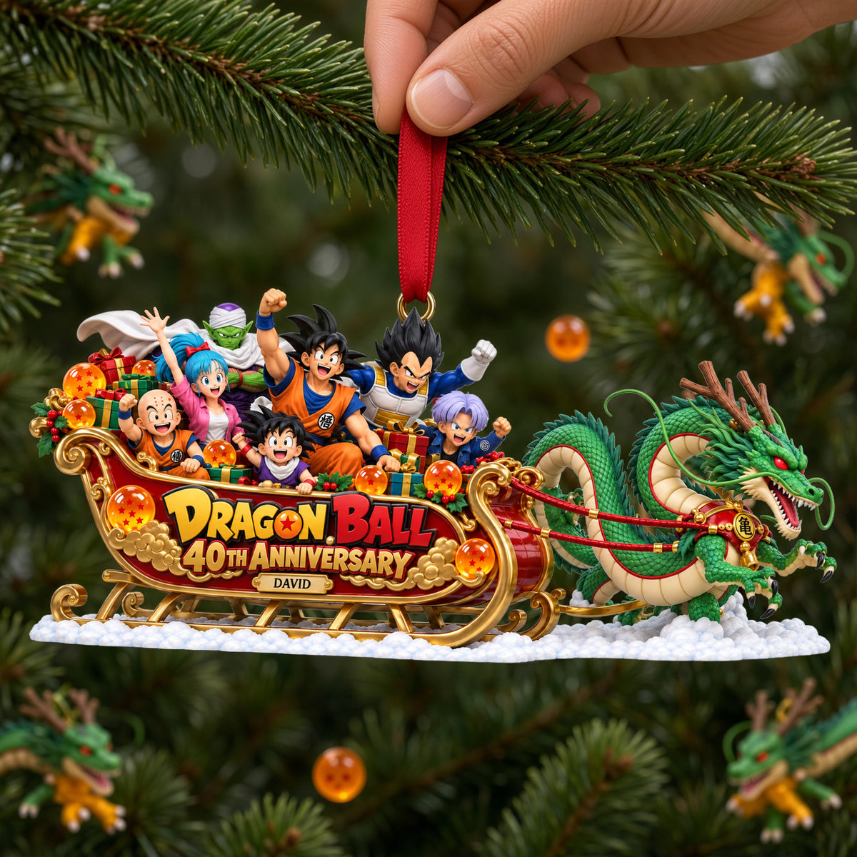 Warriors And Magical Creature Pulling A Christmas Sleigh Acrylic Ornament - Personalized Christmas Gifts 08ohlu091026-Homacus