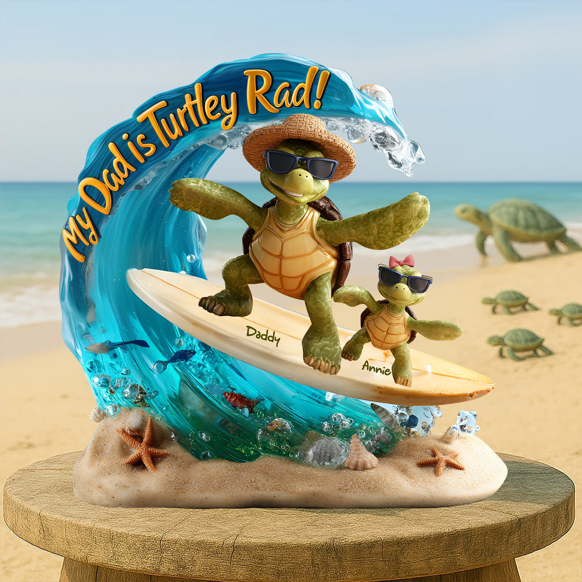 Turtle Dad Acrylic Plaque - Personalized Gifts For Father 04TGLU080525-Homacus