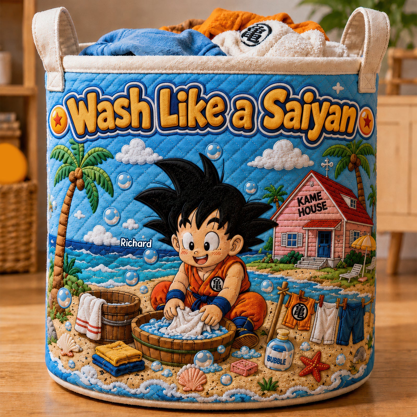 Wash Like A Legend Quilted Laundry Basket - Personalized Gifts 04toqn290626-Homacus