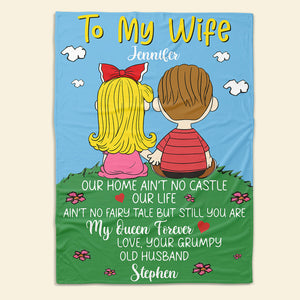 Personalized Gift For Couple Blanket Cartoon Characters 03TOQN021224HG-Homacus