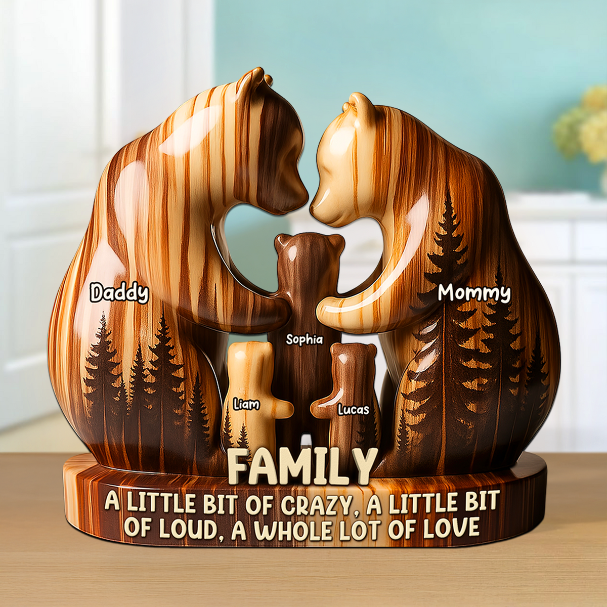 Personalized Gifts For Bear Family Acrylic Plaque 03TGPU180625-Homacus