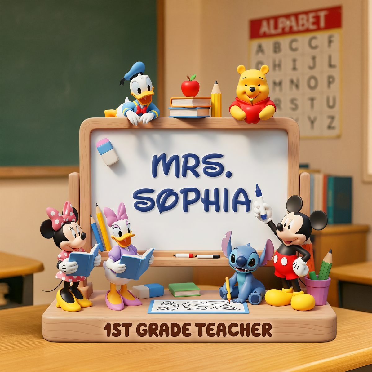 Teacher Desk Acrylic Plaque - Personalized Gifts For Teacher 02NAPU270625-Homacus