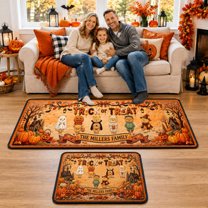 Halloween Trick Or Treat Family Rug - Personalized Gifts For Family Runner Rug 03PAQN050926