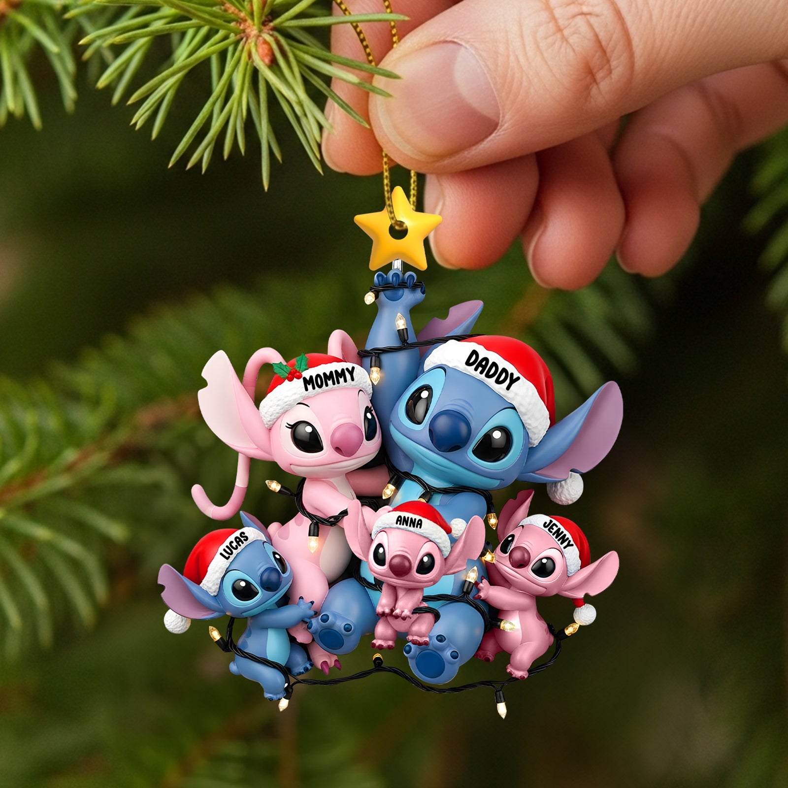 Fun Mischievous Alien Family Christmas Ornament Personalized Gifts For Family 01qhtn170925-Homacus