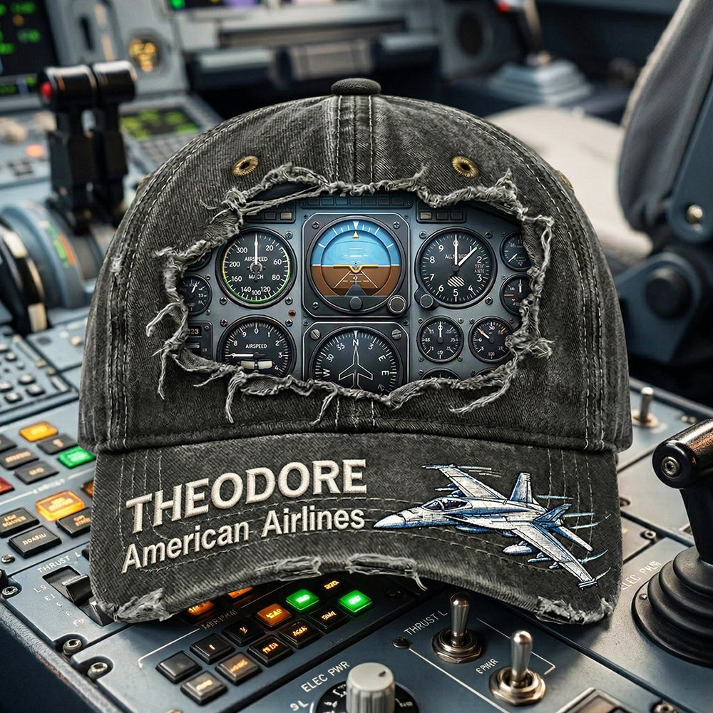 Airplane Cockpit Instrument Panel Classic Cap - Personalized Gifts For Pilot 02nadt300326-Homacus