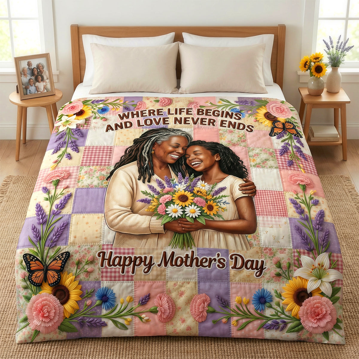 Love Mom Blanket - Custom Photo Gifts For Moms 02tydh090426-Homacus
