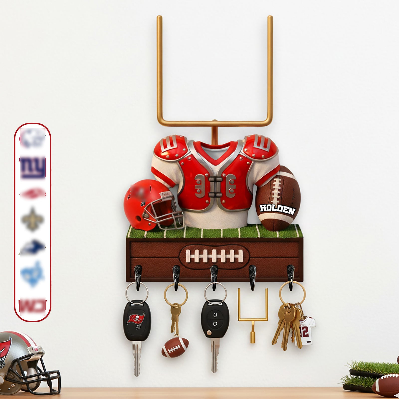 Sports Wood Key Hanger - Personalized Gifts 01kimg011225-Homacus