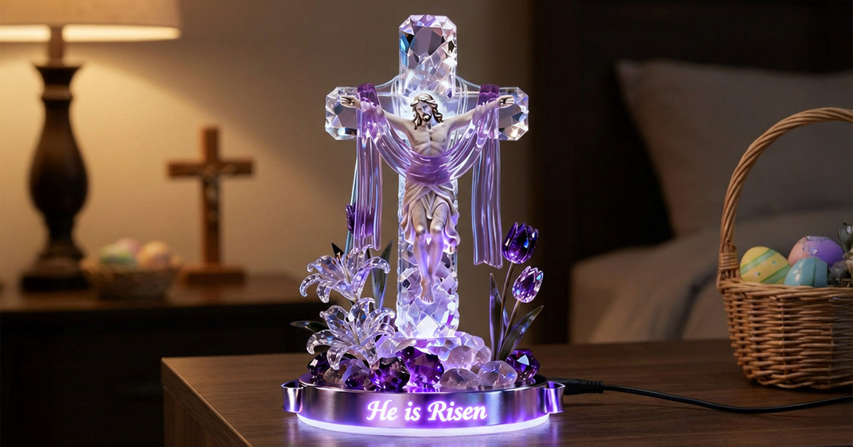 Jesus On The Cross Light Box - Personalized Gifts For Christians 03tgmg300126-Homacus