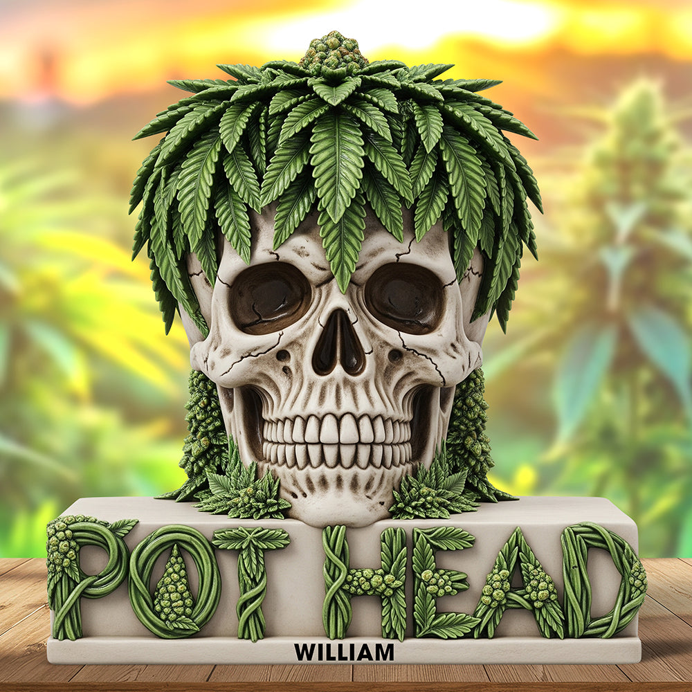 Pot Skull Head Acrylic Plaque Personalized Gifts For Smoker 05NAQN030625-Homacus