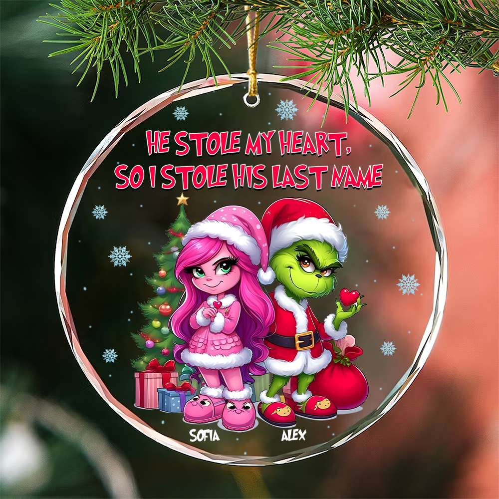 Wife Ornament - Green Monster Couple - Personalized Gift for Wife, Girlfriends-Homacus