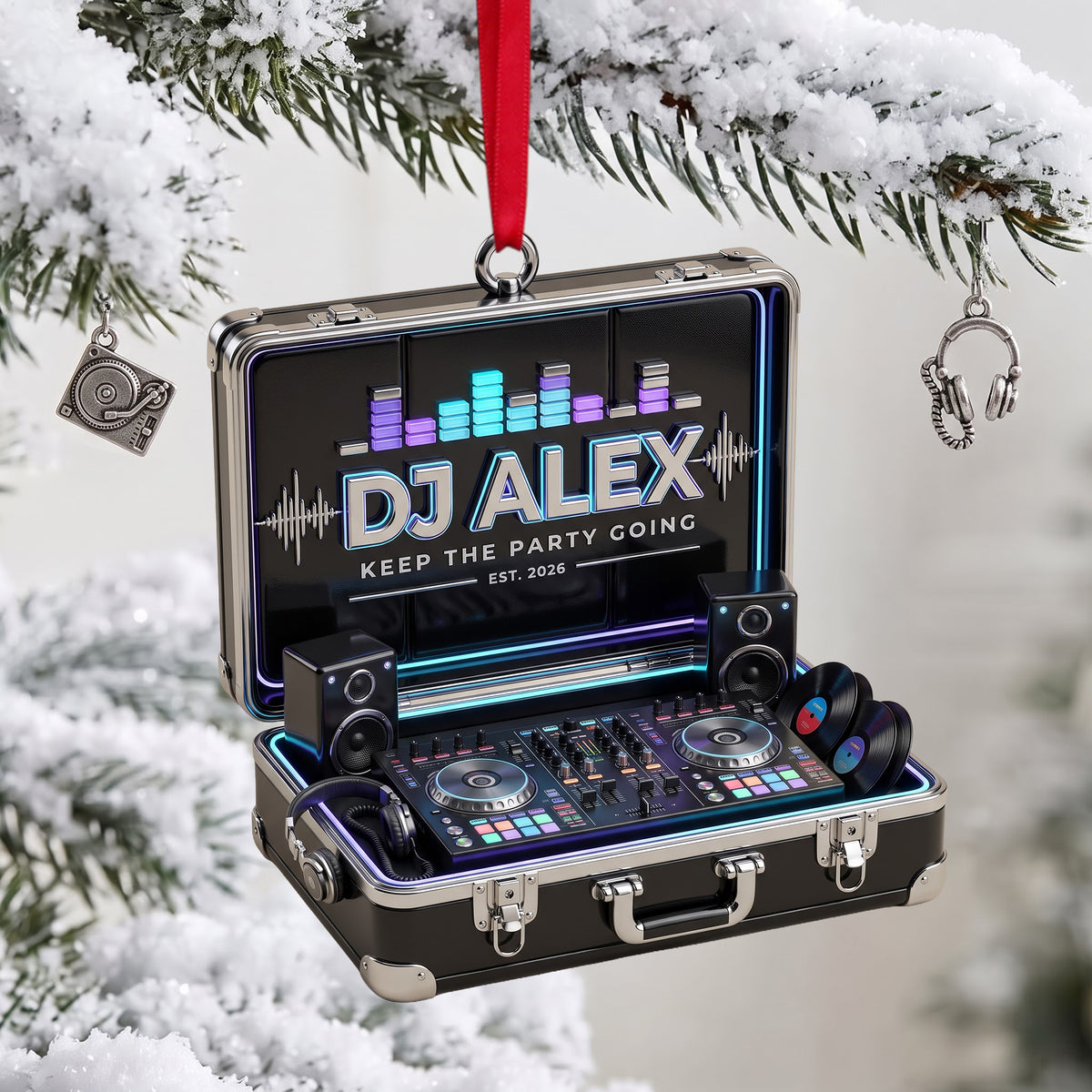 DJ Suitcase Christmas Ornament - Personalized Gifts For DJ 01tolu170926