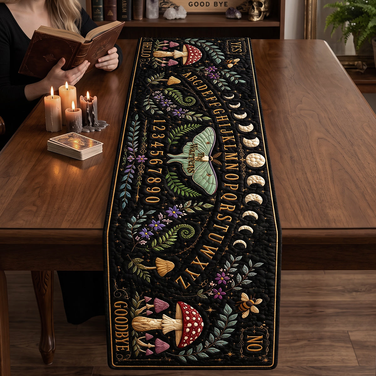 Gothic Board Quilted Table Runner Personalized Halloween Gifts 02NATA170826